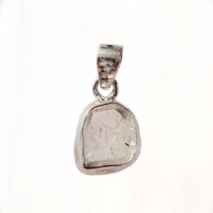 Natural White Herkimer Diamond Sterling Silver Pendant, NWT